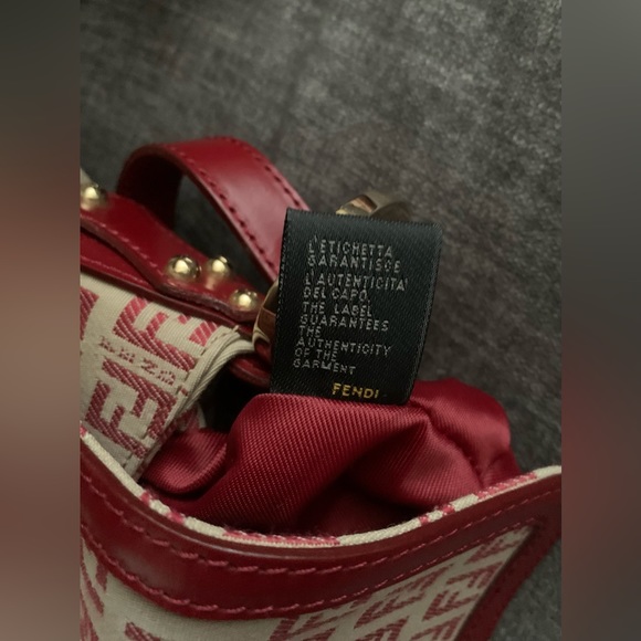 Fendi Mini Canvas Red Zucca Chef Shoulder Bag - Picture 9 of 11